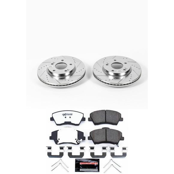 PowerStop Z36 Carbon-Fiber Ceramic Brake Pad with Drilled and Slotted Rotor Kit