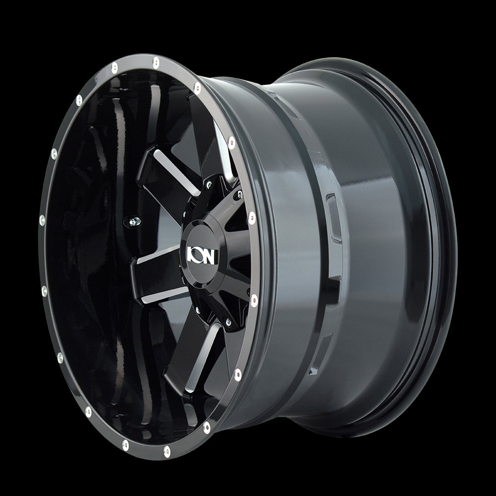 17x9 ION Alloy 141 Gloss Black/Milled Spokes Wheel/Rim 6x135 6-135 17-9