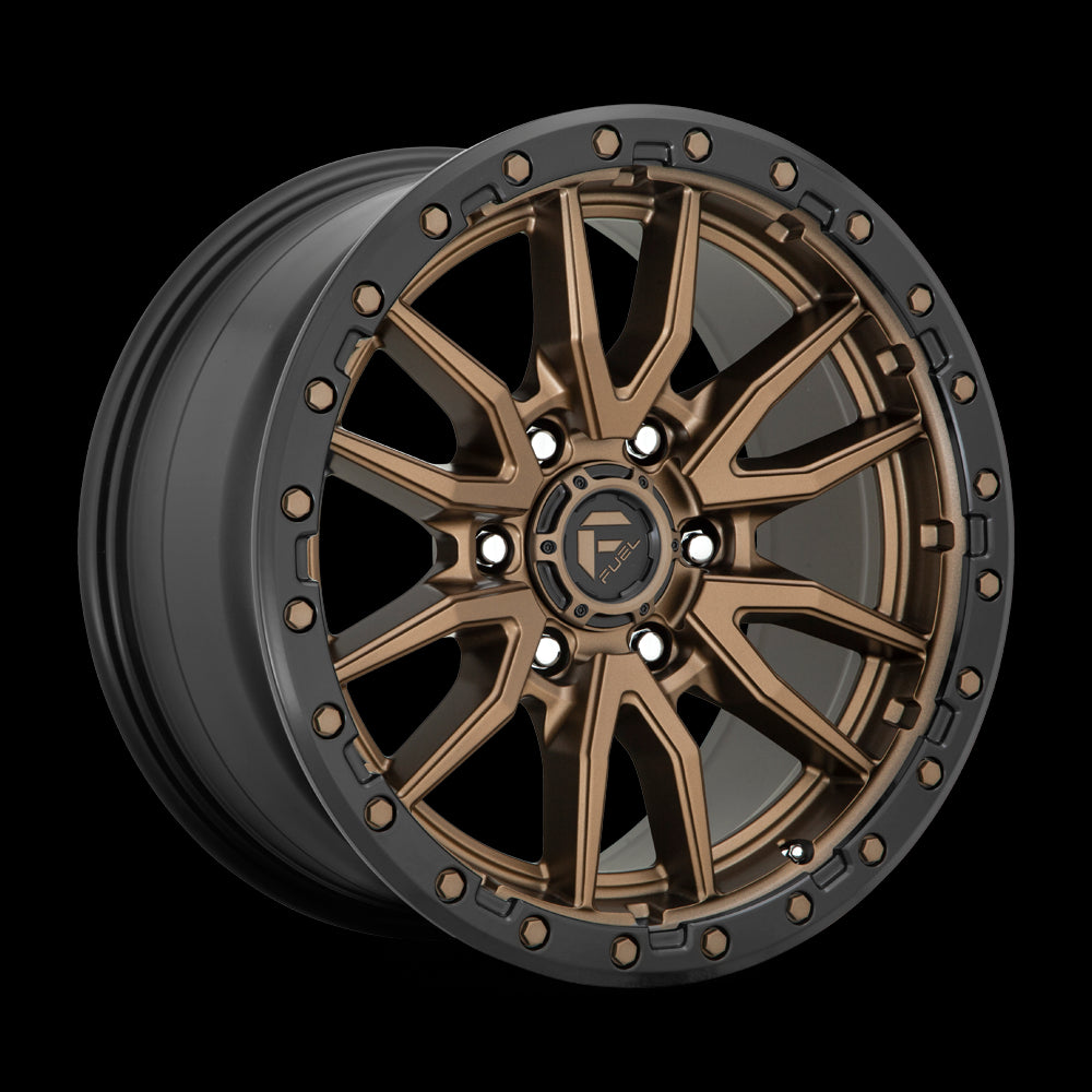 22X9 Fuel 1PC D681 Rebel Matte Bronze Black Bead Ring 6X135 ET20 Wheel Rim