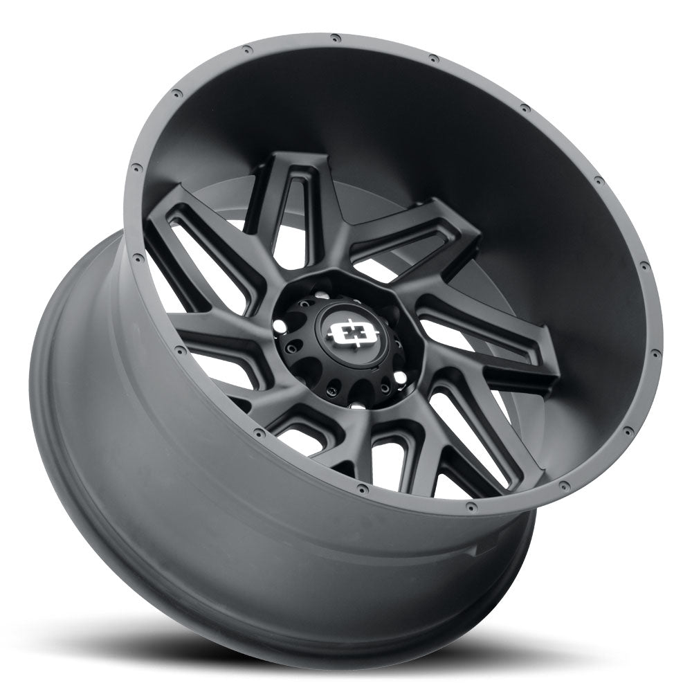 20x10 Vision 361 Spyder Satin Black 8x170 ET-25 Wheel Rim