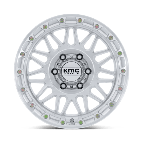 18x9 KMC KM555 Attack Gloss Silver Machined Face 6x139.7 ET0 CB106.1 Wheel