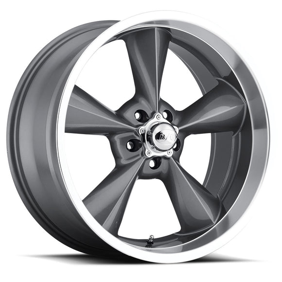 17x7 B/G Rod Works Old School Gun Metal Machined Lip 5x114.3 ET0 wheel/rim