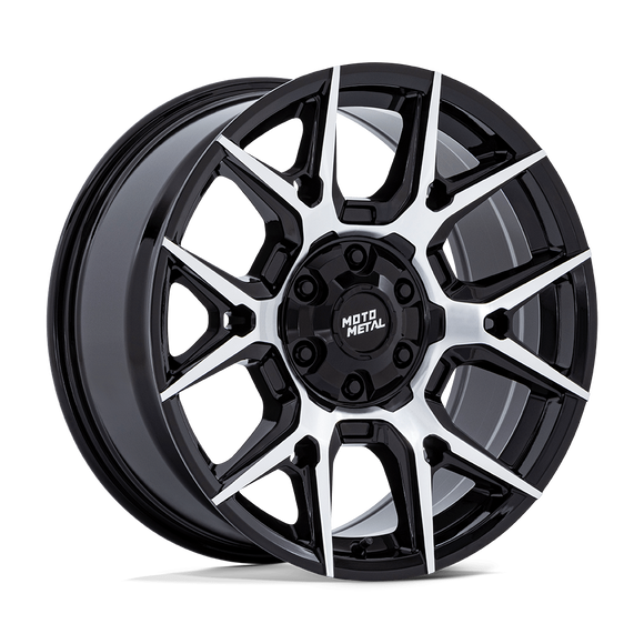 17x8.5 Moto Metal MO813 Mason Gloss Black Machined Face 6x139.7 ET0 Wheel