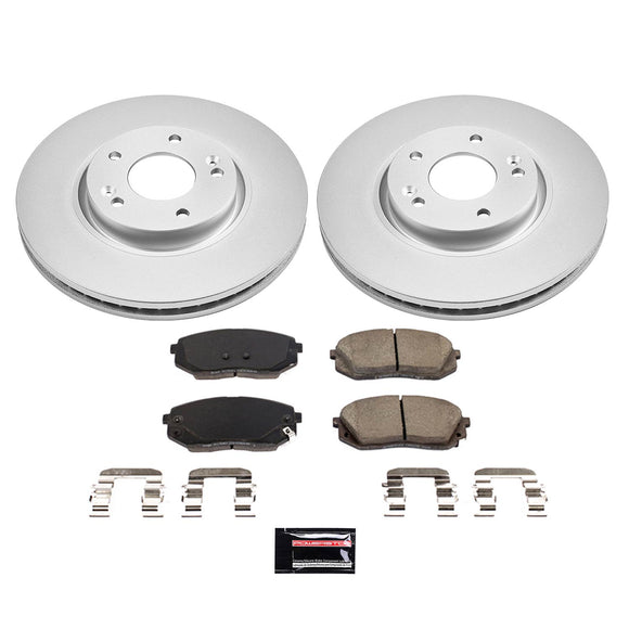PowerStop Genuine Geomet Coated Rotor and Low-Dust Ceramic Brake Pad Kit