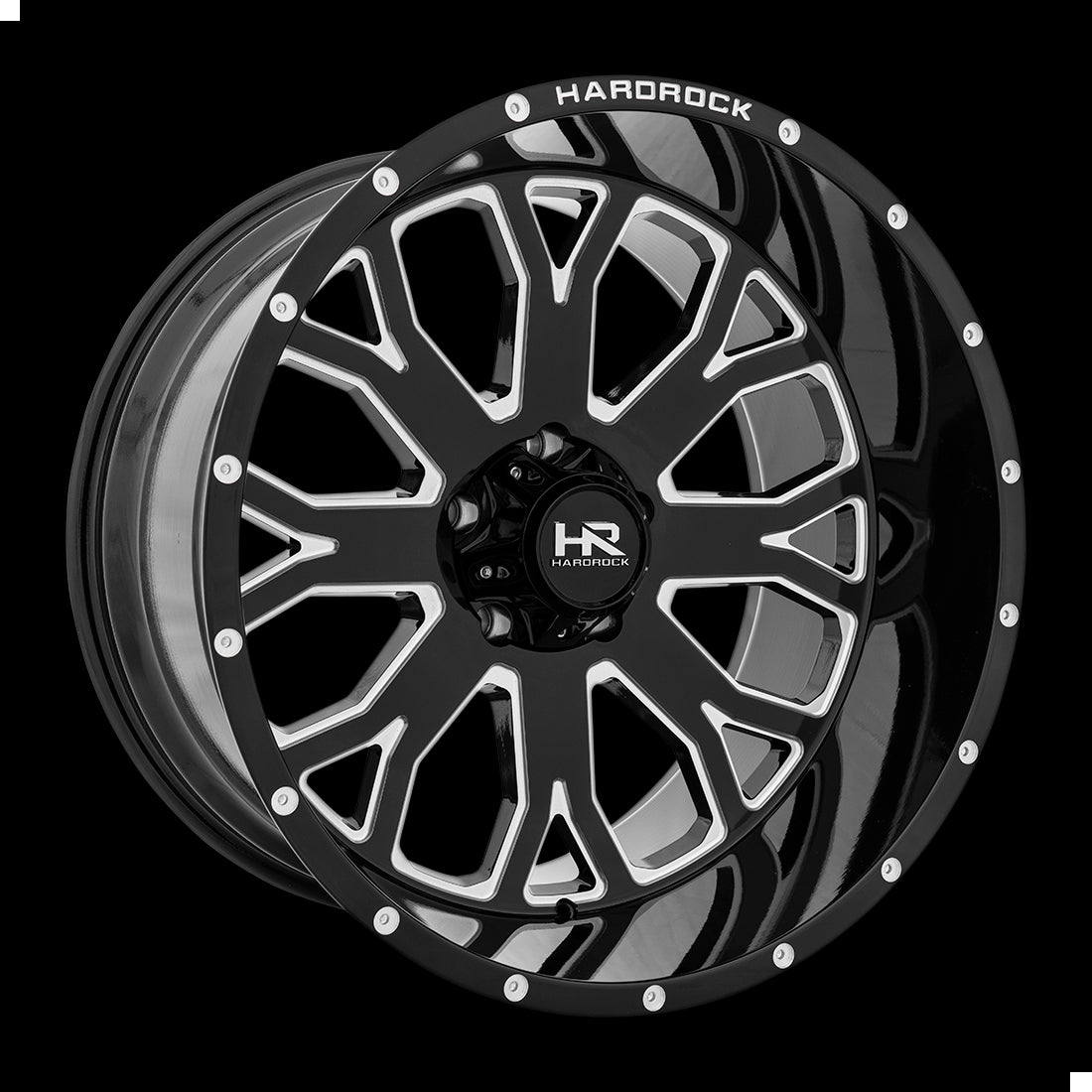 22x12 Hardrock Slammer XPosed Gloss Black Milled 6x139.7 ET-44 wheel/rim - 0