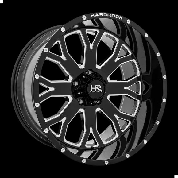 22x12 Hardrock Slammer XPosed Gloss Black Milled 6x139.7 ET-44 wheel/rim