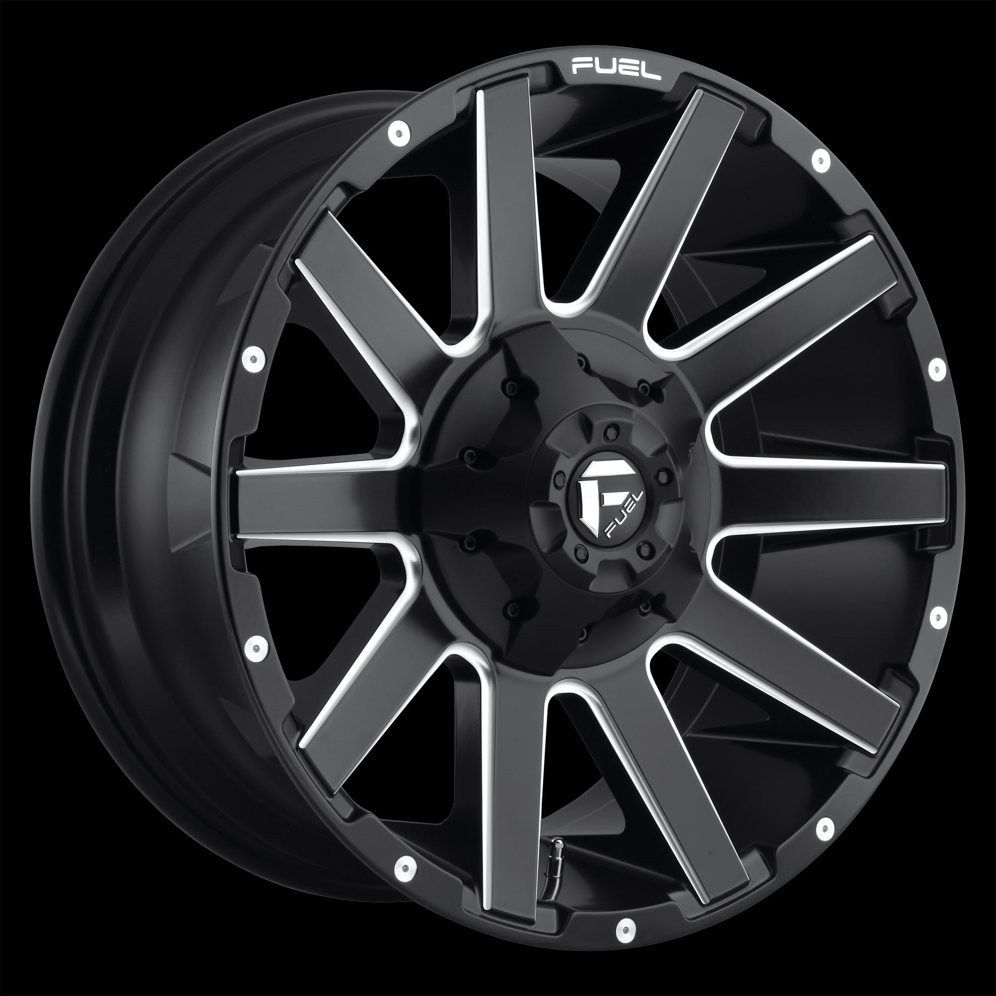 20X9 Fuel D616 Contra Matte Black Milled 8X180 ET20 wheel/rim