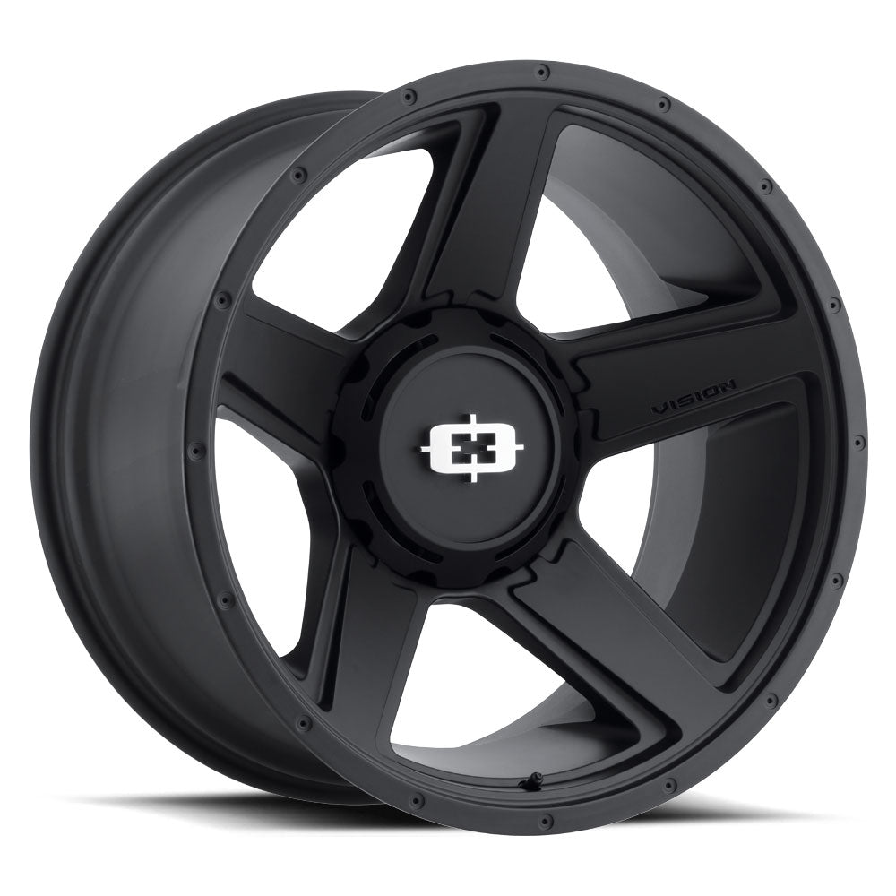 16x6 Vision 390 Empire Satin Black 6x139.7 6x5.5 ET0 Wheel Rim