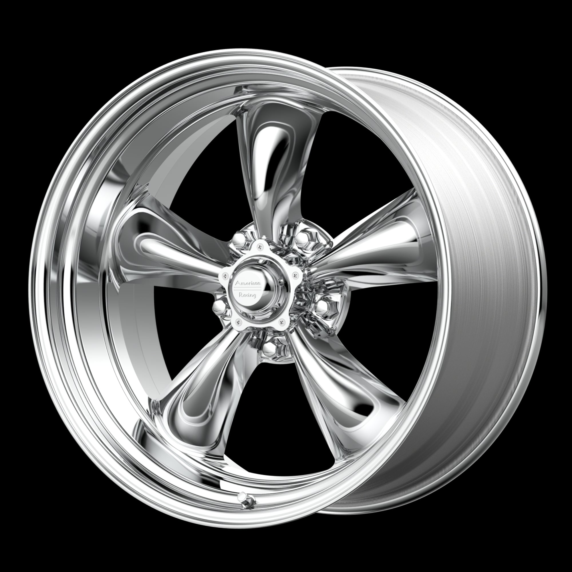 16x8 American Racing Torq Thrust II 1 Pc Polished Wheel 5x114.3 16-8 ET10 - 0