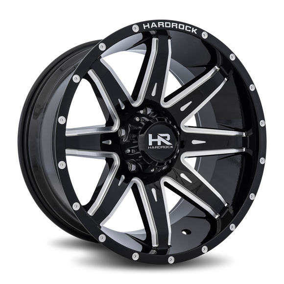 20x10 Hardrock Painkiller XPosed Gloss Black Milled 6x135 ET-19 wheel/rim