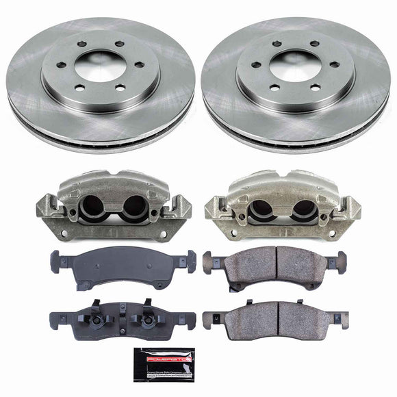 PowerStop OE Stock Replacement Low-Dust Ceramic Brake Pad, Rotor and Caliper Kit