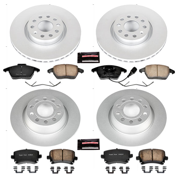 PowerStop Genuine Geomet Coated Rotor and Carbon-Fiber Ceramic Brake Pad Kit