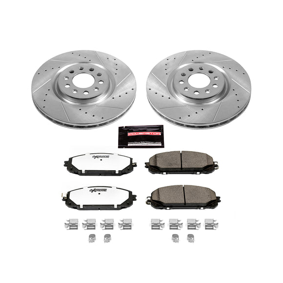 PowerStop Z36 Carbon-Fiber Ceramic Brake Pad with Drilled and Slotted Rotor Kit
