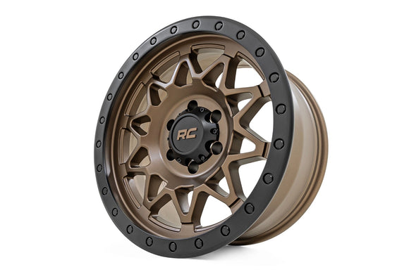 18x9 Rough Country 78 Series Bronze with Black Lip 6x5.5 ET0 Wheel Rim