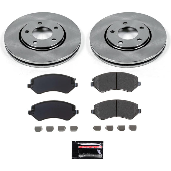 PowerStop Semi-Coated Rotor and Low-Dust Ceramic Brake Pad Kit