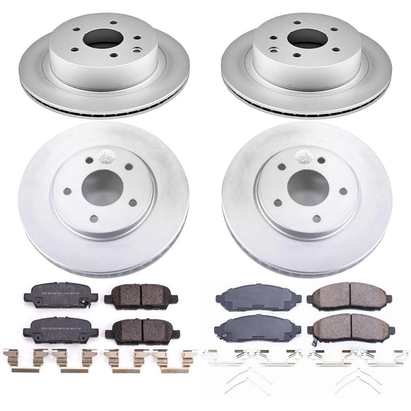 PowerStop Genuine Geomet Coated Rotor and Low-Dust Ceramic Brake Pad Kit