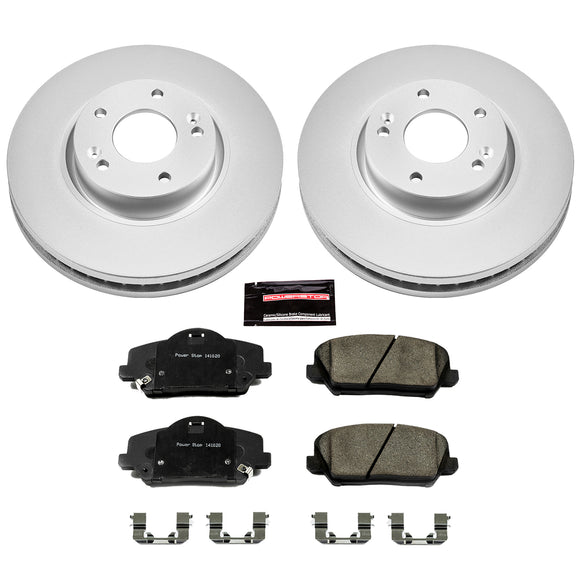 PowerStop Genuine Geomet Coated Rotor and Low-Dust Ceramic Brake Pad Kit