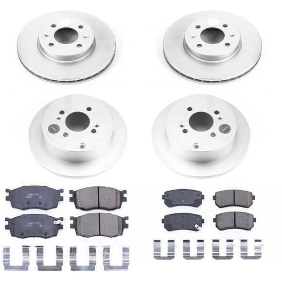 PowerStop Genuine Geomet Coated Rotor and Low-Dust Ceramic Brake Pad Kit