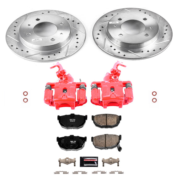 PowerStop Z23 Daily Driver Carbon-Fiber Ceramic Pads Drilled & Slotted Rotor & C