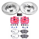 PowerStop Z26 Street Performance Ceramic Brake Pad, Drilled Slotted Rotor, and C