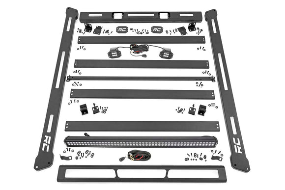 Rough Country Roof Rack Black Series Lights For Jeep Wrangler 18-23