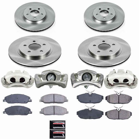 PowerStop OE Stock Replacement Low-Dust Ceramic Brake Pad, Rotor and Caliper Kit
