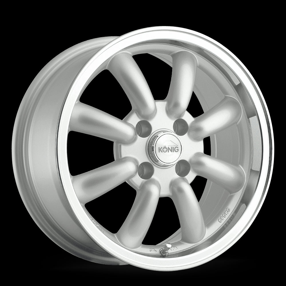 16x7 Konig Rewind Silver/Machined Lip 4x114.3 4x4.5 ET0 Wheel Rim