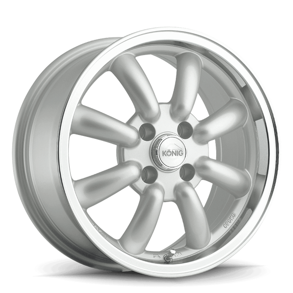 16x7 Konig Rewind Silver/Machined Lip 4x114.3 4x4.5 ET0 Wheel Rim
