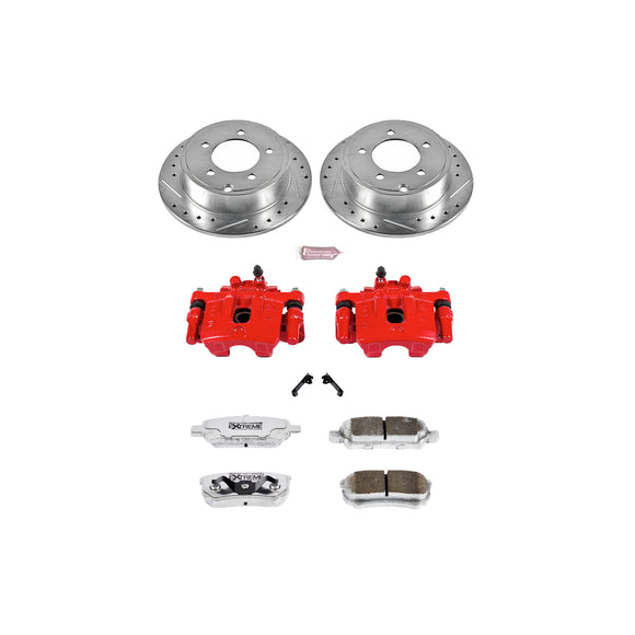 PowerStop Z26 Street Performance Ceramic Brake Pad, Drilled Slotted Rotor, and C