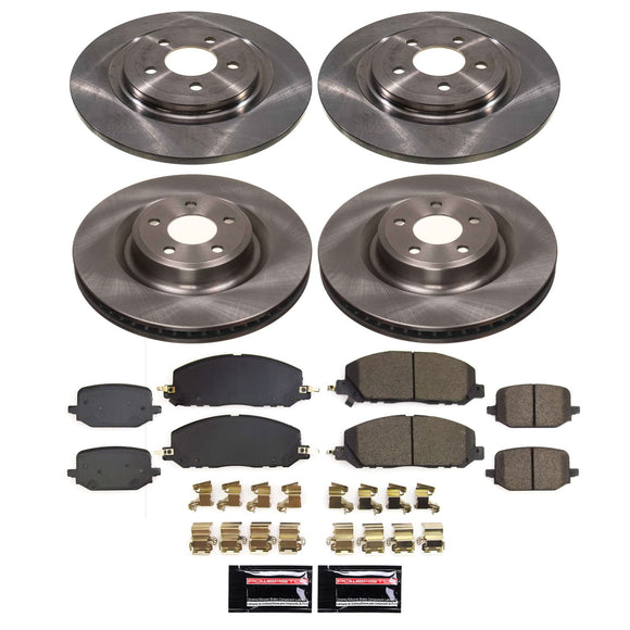 PowerStop OE Stock Replacement Low-Dust Ceramic Brake Pad and Rotor Kit