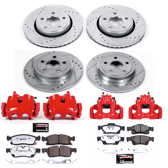 PowerStop Z36 Truck and SUV Ceramic Brake Pad, Drilled & Slotted Rotor, and Cali