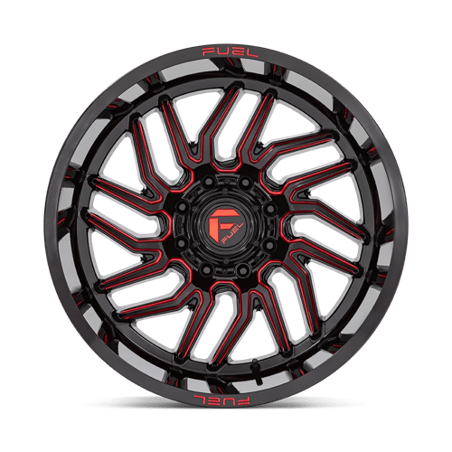 22x12 Fuel Off-Road D808 Hurricane Gloss Black Red Tint 6x139.7 ET-44 Wheel