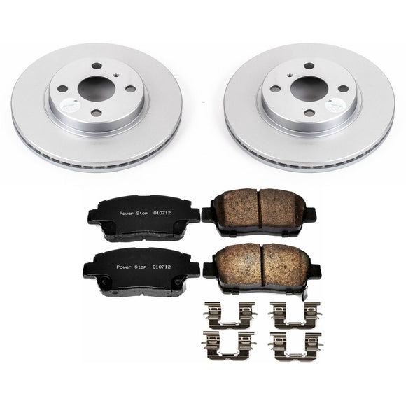 PowerStop Genuine Geomet Coated Rotor and Low-Dust Ceramic Brake Pad Kit