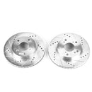 PowerStop Evolution Drilled Slotted Rotors Pair Front For Honda Civic