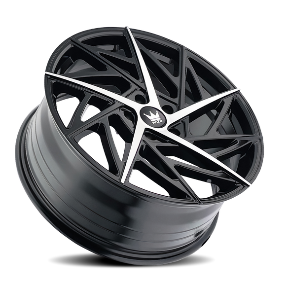 20x8.5 Mazzi 377 Freestyle Gloss Black Machined 5x120 ET35 Wheel Rim