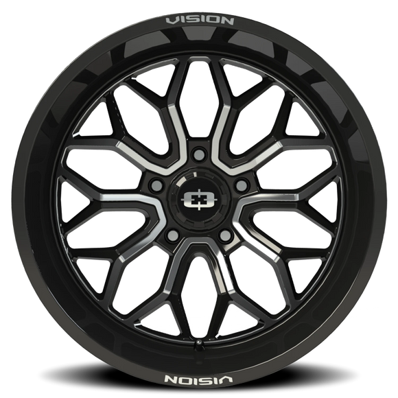 20x9 Vision 402 Riot Gloss Black Machined Face Wheel 5x139.7 ET12 CB108