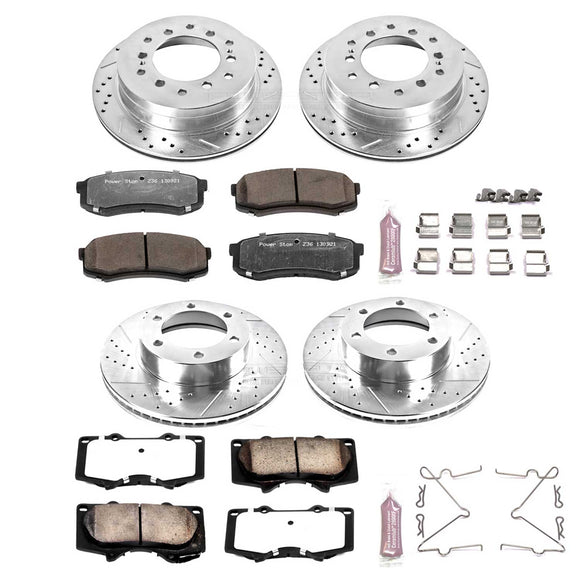 PowerStop Z36 Carbon-Fiber Ceramic Brake Pad with Drilled and Slotted Rotor Kit
