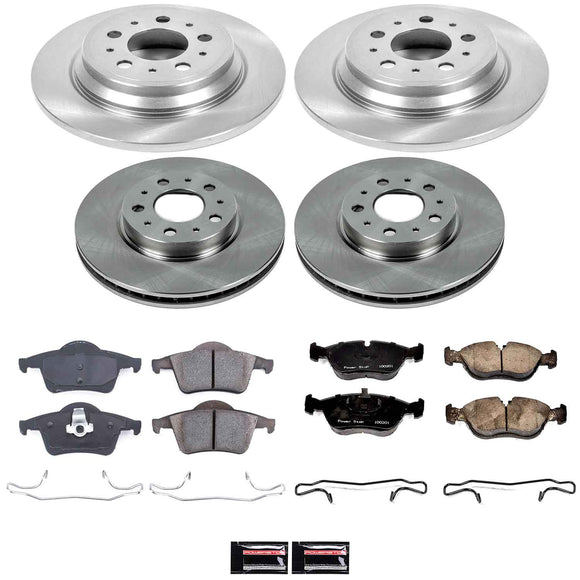 PowerStop OE Stock Replacement Low-Dust Ceramic Brake Pad and Rotor Kit