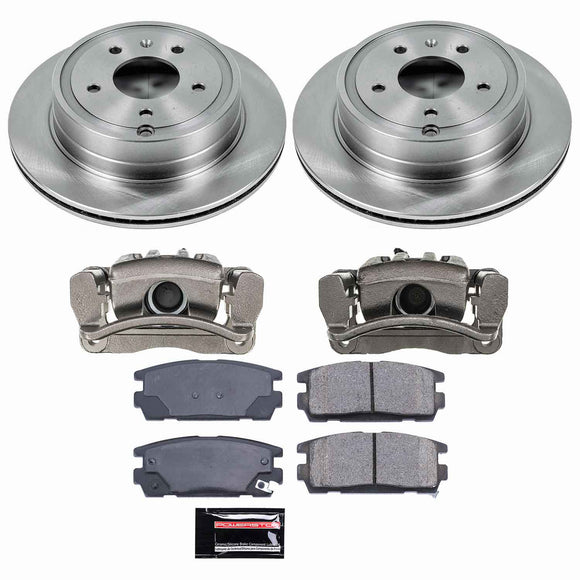 PowerStop OE Stock Replacement Low-Dust Ceramic Brake Pad, Rotor and Caliper Kit