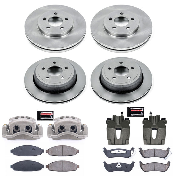 PowerStop OE Stock Replacement Low-Dust Ceramic Brake Pad, Rotor and Caliper Kit