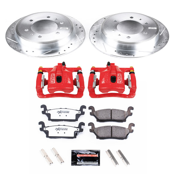 PowerStop Z36 Truck and SUV Ceramic Brake Pad, Drilled & Slotted Rotor, and Cali