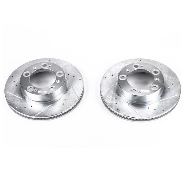 PowerStop Evolution Drilled Slotted Rotors Pair Front For Porsche Boxster