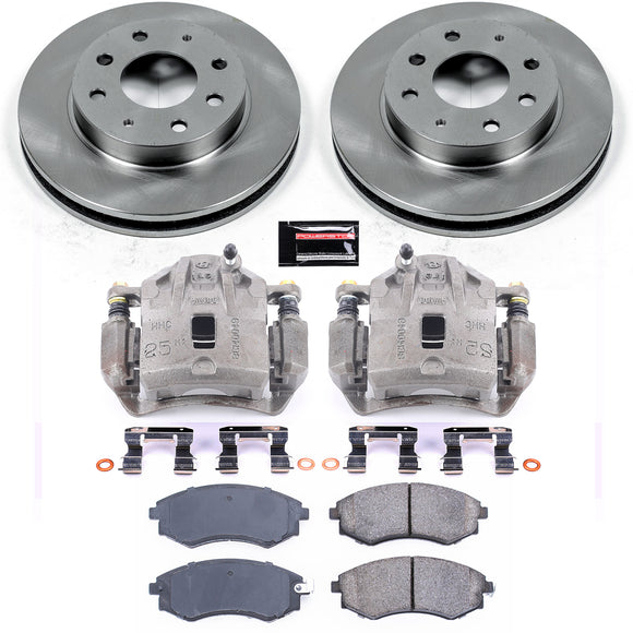 PowerStop OE Stock Replacement Low-Dust Ceramic Brake Pad, Rotor and Caliper Kit