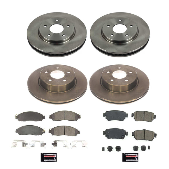 PowerStop OE Stock Replacement Low-Dust Ceramic Brake Pad and Rotor Kit