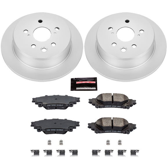 PowerStop Genuine Geomet Coated Rotor and Low-Dust Ceramic Brake Pad Kit