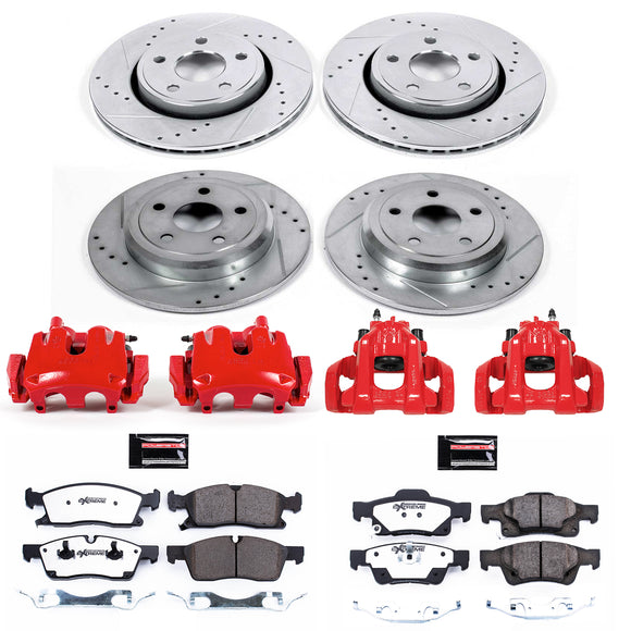PowerStop Z36 Truck and SUV Ceramic Brake Pad, Drilled & Slotted Rotor, and Cali