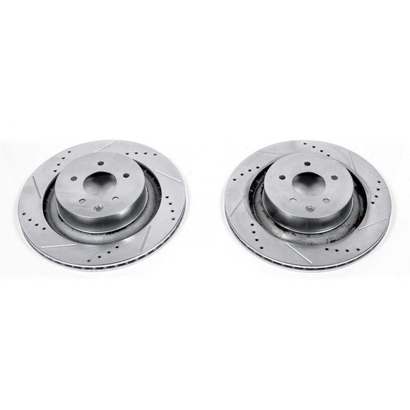 PowerStop Evolution Drilled Slotted Rotors Pair Rear For INFINITI G37
