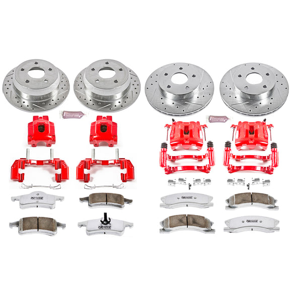 PowerStop Z26 Street Performance Ceramic Brake Pad, Drilled Slotted Rotor, and C