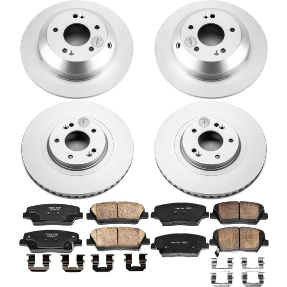 PowerStop Genuine Geomet Coated Rotor and Low-Dust Ceramic Brake Pad Kit