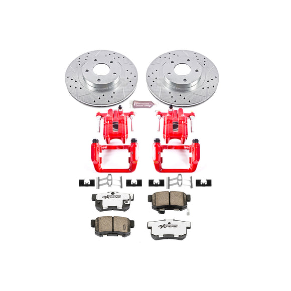 PowerStop Z26 Street Performance Ceramic Brake Pad, Drilled Slotted Rotor, and C